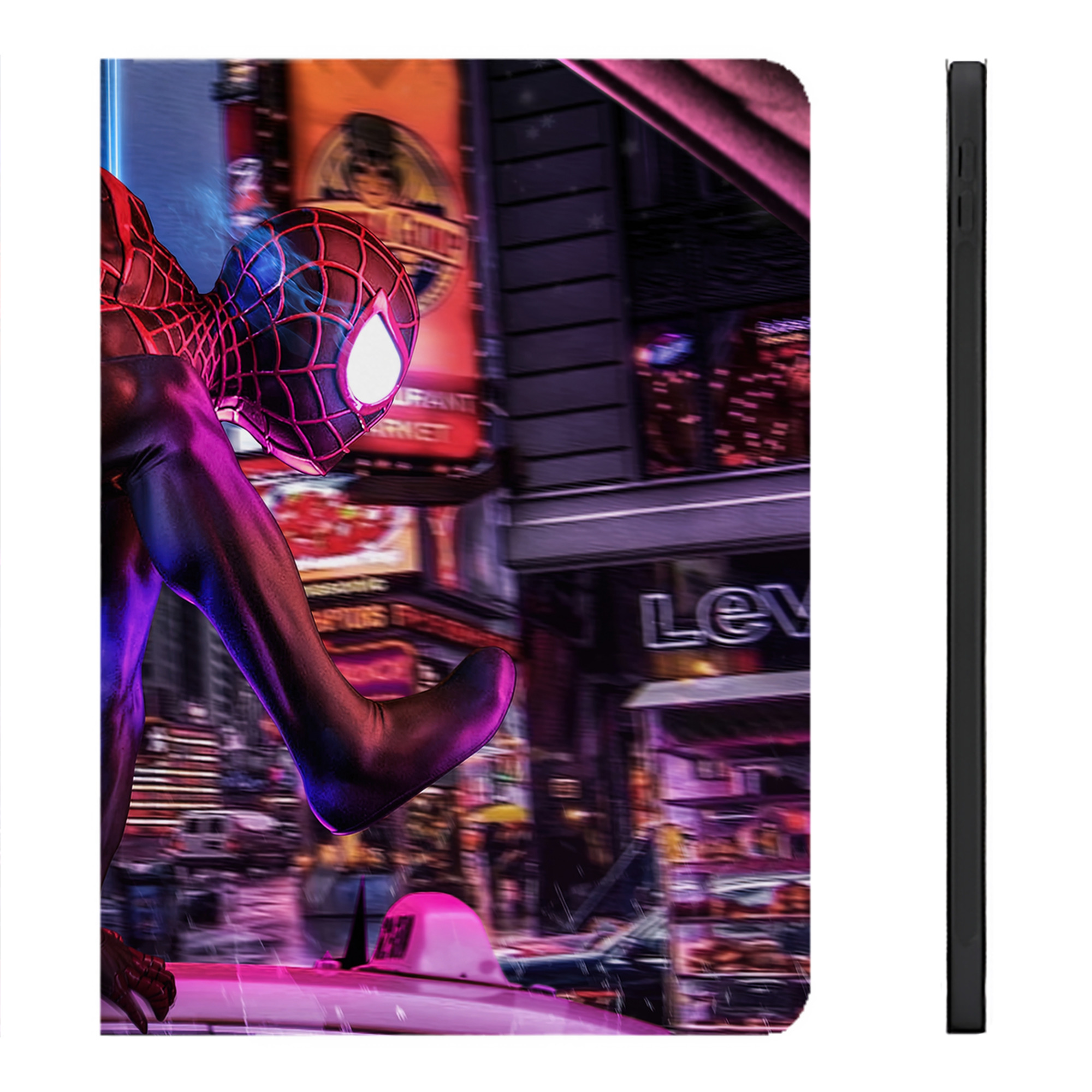 （画像用） Spider Man スパイダーマン IPadケース ペンホルダー付き ブックスタイルデザイン